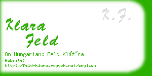 klara feld business card